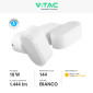 Immagine 2 - V-Tac VT-814 Lampada LED da Muro Due Teste Ruotabili 10W Wall Light IP65 Applique Colore Bianco - SKU 218292