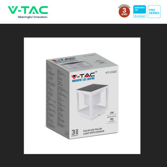 VT-11022 Lampada LED Giardino 2W IP65 Sensore Pannello V-Tac