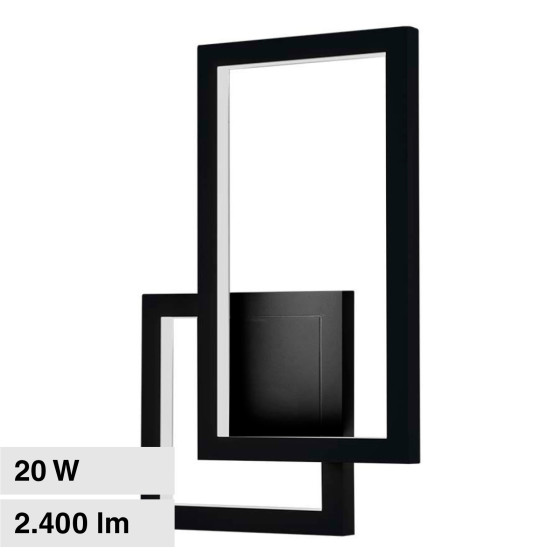 VT-11120 Lampada LED da Muro 20W CRI≥90 Colore Nero V-Tac VT-11120 Lampada LED da Muro 20W CRI≥90 Colore Nero V-Tac