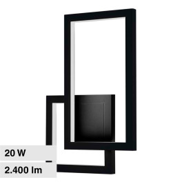 VT-11120 Lampada LED da Muro 20W CRI≥90 Colore Nero V-Tac