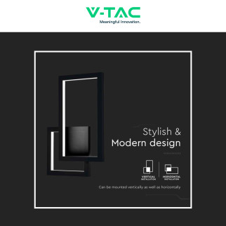 VT-11120 Lampada LED da Muro 20W CRI≥90 Colore Nero V-Tac