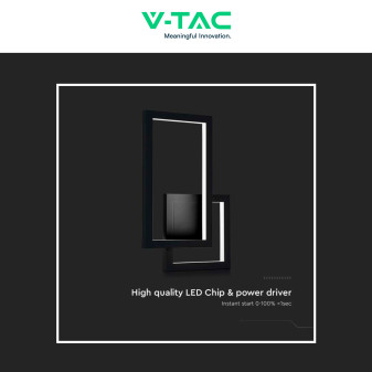 VT-11120 Lampada LED da Muro 20W CRI≥90 Colore Nero V-Tac
