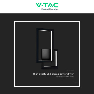 VT-11120 Lampada LED da Muro 20W CRI≥90 Colore Nero V-Tac