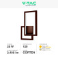 Immagine 4 - V-Tac VT-11120 Lampada LED da Muro 20W Wall Lamp CRI≥90 Colore Corten - SKU 6840 / 6841