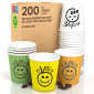 Bicchierini da Caffè in Carta Riciclabile con Fantasia DownUpCup Mix da 65ml - Confezione da 200 Bicchieri