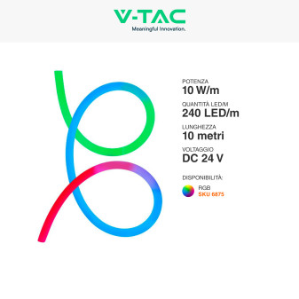 VT-561 Neon Flex LED 100W RGB Bobina da 10 metri V-Tac