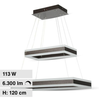 V-Tac VT-101-2D Lampadario LED a Sospensione 113W SMD Forma Rettangolare...