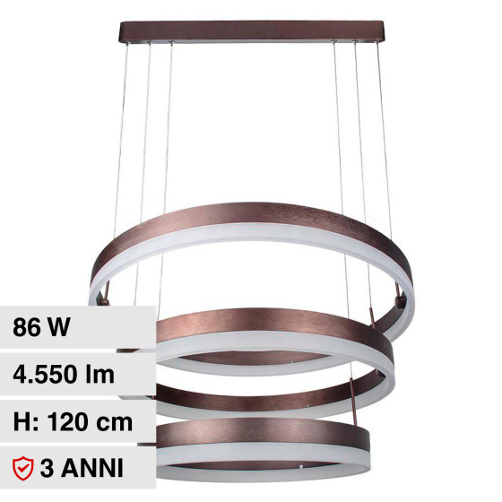 VT-82-3D Lampadario LED a Sospensione 86W SMD Caffè V-Tac VT-82-3D Lampadario LED a Sospensione 86W SMD Caffè V-Tac