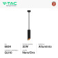 Immagine 2 - V-Tac VT-975 Lampadario a Sospensione con Portalampada Per Lampadine GU10 in Alluminio Colore Nero e Oro - SKU 6684