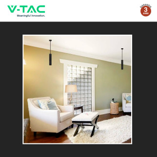 V-Tac VT-976 Lampadario a Sospensione con Portalampada Per GU10 in Alluminio Nero