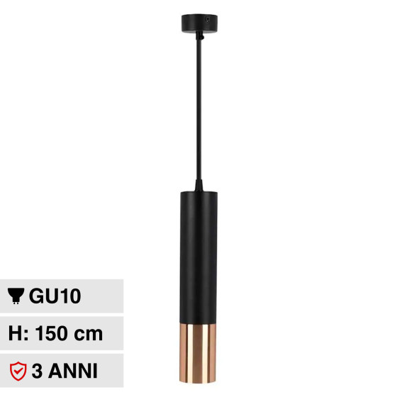 Lampadario in Alluminio Nero e Oro V-Tac VT-977 Lampadario in Alluminio Nero e Oro V-Tac VT-977
