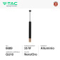 Immagine 2 - V-Tac VT-977 Lampadario a Sospensione con Portalampada Per Lampadine GU10 in Alluminio Colore Nero e Oro - SKU 6689