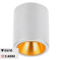Immagine 1 - V-Tac VT-978 Portafaretto Rotondo per Lampadine GU10 in Alluminio Colore Bianco e Oro - SKU 6690