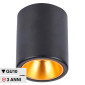 Immagine 1 - V-Tac VT-978 Portafaretto Rotondo per Lampadine GU10 in Alluminio Colore Nero e Oro - SKU 6691