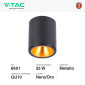 Immagine 2 - V-Tac VT-978 Portafaretto Rotondo per Lampadine GU10 in Alluminio Colore Nero e Oro - SKU 6691