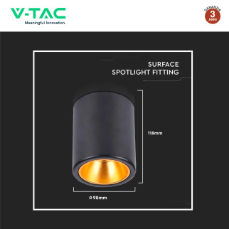 Portafaretto in Alluminio per Lampadine GU10 VT-978 V-Tac