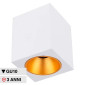 Immagine 1 - V-Tac VT-979 Portafaretto Quadrato per Lampadine GU10 in Alluminio Colore Bianco e Oro - SKU 6692