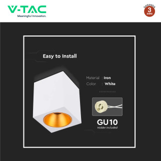 VT-979 Portafaretto in Alluminio per Lampadine GU10 V-Tac