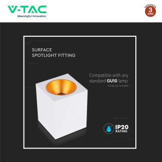 VT-979 Portafaretto in Alluminio per Lampadine GU10 V-Tac