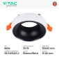 Immagine 2 - V-Tac VT-980 Portafaretto Rotondo Fisso da Incasso per Lampadine GU10 e GU5.3 (MR16) Bianco e Nero - SKU 6694