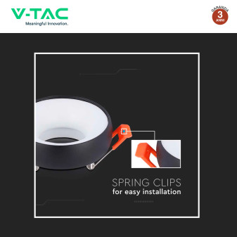 VT-980 Portafaretto Rotondo Nero per GU10 GU5.3 VT-980 V-Tac