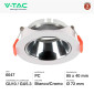 Immagine 2 - V-Tac VT-931 Portafaretto Rotondo Fisso da Incasso per Lampadine GU10 e GU5.3 (MR16) Bianco e Cromo - SKU 6647