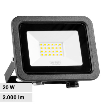 Bot Lighting Shot Faro LED 20W Faretto SMD IP65 Colore Nero - mod. AKRONII20NLV