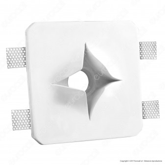 Portafaretto Quadrato da Incasso in Gesso per Lampadine GU10 e GU5.3 - ART68