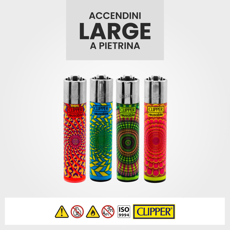 Accendini Clipper Large - 48 Pezzi Grafiche Diverse - Collezione Mista - Foto 10