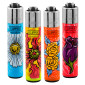 Clipper Micro Accendino Piccolo con Fantasia Abstract Plants - Serie da 4 Accendini