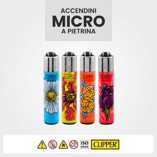 Clipper Abstract Plants Ricaricabili 4 Accendini a Pietrina
