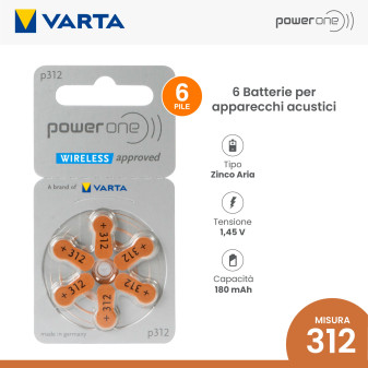 Powerone Misura 312 - Batterie per Apparecchi Acustici