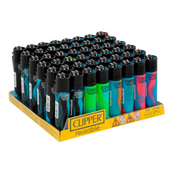 Accendini Large Clipper Blue Nebula Mix Box da 48