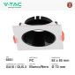 Immagine 2 - V-Tac VT-932 Portafaretto Quadrato Fisso da Incasso per Lampadine GU10 e GU5.3 (MR16) Bianco e Nero - SKU 6651