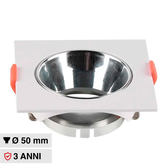 Portafaretto Quadrato da Incasso GU10/GU5.3 V-Tac VT-932 Portafaretto Quadrato da Incasso GU10/GU5.3 V-Tac VT-932