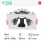 Immagine 2 - V-Tac VT-932 Portafaretto Quadrato Fisso da Incasso per Lampadine GU10 e GU5.3 (MR16) Bianco e Cromo - SKU 6653