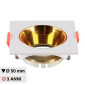 Immagine 1 - V-Tac VT-932 Portafaretto Quadrato Fisso da Incasso per Lampadine GU10 e GU5.3 (MR16) Bianco e Oro - SKU 6654