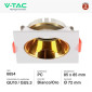 Immagine 2 - V-Tac VT-932 Portafaretto Quadrato Fisso da Incasso per Lampadine GU10 e GU5.3 (MR16) Bianco e Oro - SKU 6654