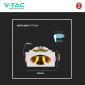 Immagine 5 - V-Tac VT-932 Portafaretto Quadrato Fisso da Incasso per Lampadine GU10 e GU5.3 (MR16) Bianco e Oro - SKU 6654
