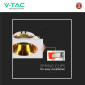 Immagine 7 - V-Tac VT-932 Portafaretto Quadrato Fisso da Incasso per Lampadine GU10 e GU5.3 (MR16) Bianco e Oro - SKU 6654