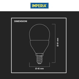Lampadina LED E14 9W MiniGlobo G45 SMD Ceramic Pro Imperia