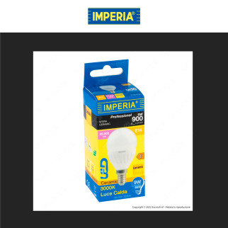 Lampadina LED E14 9W MiniGlobo G45 SMD Ceramic Pro Imperia