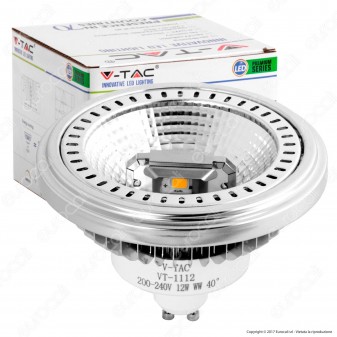 V-Tac VT-1112D Lampadina LED AR111 GU10 12W Faretto Dimmerabile 40° -