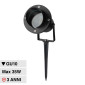 Immagine 1 - V-Tac VT-7704 Portafaretto da Giardino con Portalampada per Lampadine GU10 Picchetto da Interramento Alluminio Nero - SKU 7572