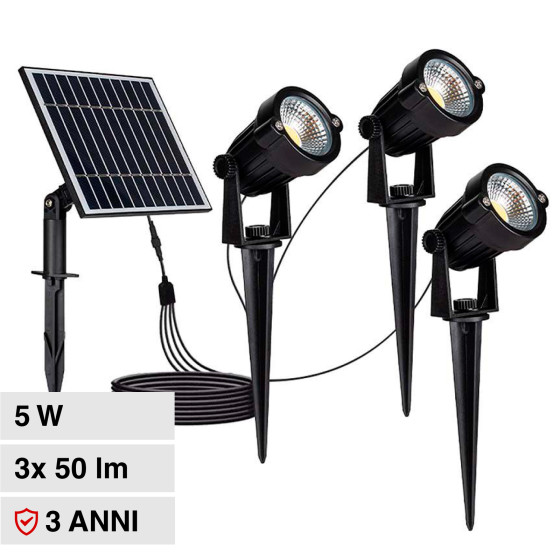 VT-11032 Lampada LED Giardino 3x1,2W IP65 con Pannello V-Tac VT-11032 Lampada LED Giardino 3x1,2W IP65 con Pannello V-Tac