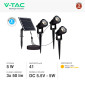 Immagine 2 - V-Tac VT-11032 3 Lampade LED COB da Giardino 3x1,2W IP65 da Interramento con Pannello Solare Colore Nero - SKU 20489