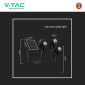 Immagine 6 - V-Tac VT-11032 3 Lampade LED COB da Giardino 3x1,2W IP65 da Interramento con Pannello Solare Colore Nero - SKU 20489