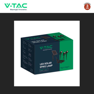 VT-11032 Lampada LED Giardino 3x1,2W IP65 con Pannello V-Tac
