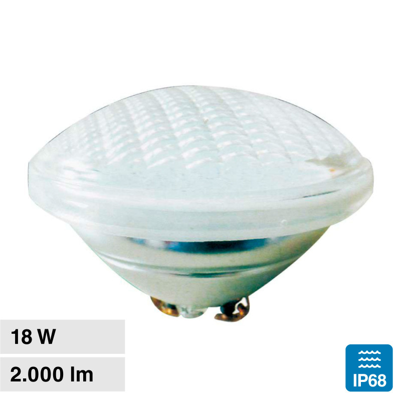VT-12118 Lampada LED PAR56 18W IP68 da Piscina 12V in Vetro V-Tac