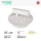 Immagine 2 - V-Tac VT-2963 Lampada LED da Parete Doppia Sorgente 3W + 6W LED COB CREE Applique Orientabile Colore Bianco - SKU 211489